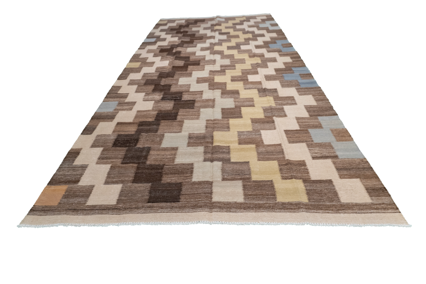 W 6 L 12.11 Kilim 100% Wool Hand-Woven Modern Design - 63670