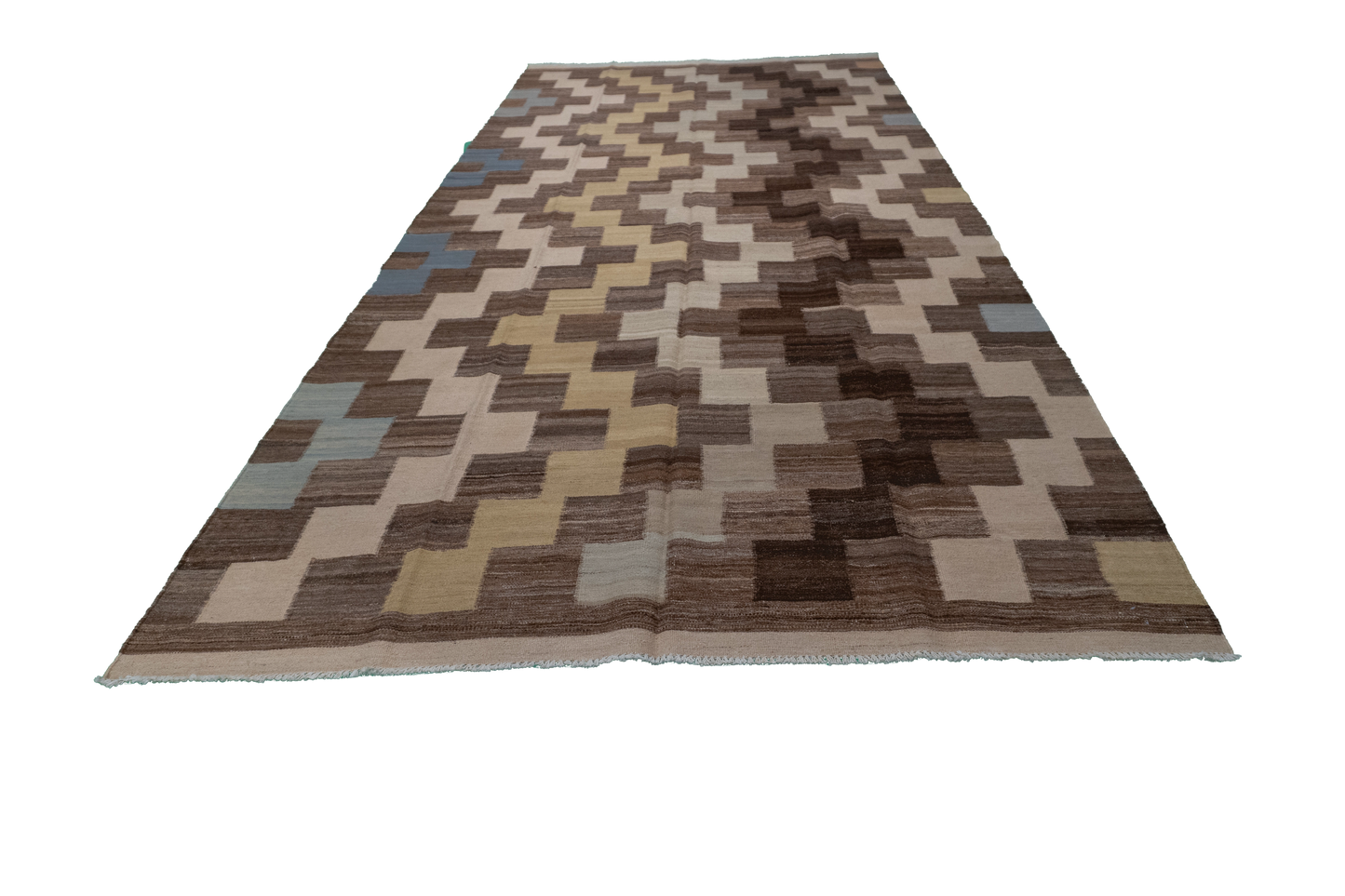 W 6 L 12.11 Kilim 100% Wool Hand-Woven Modern Design - 63670