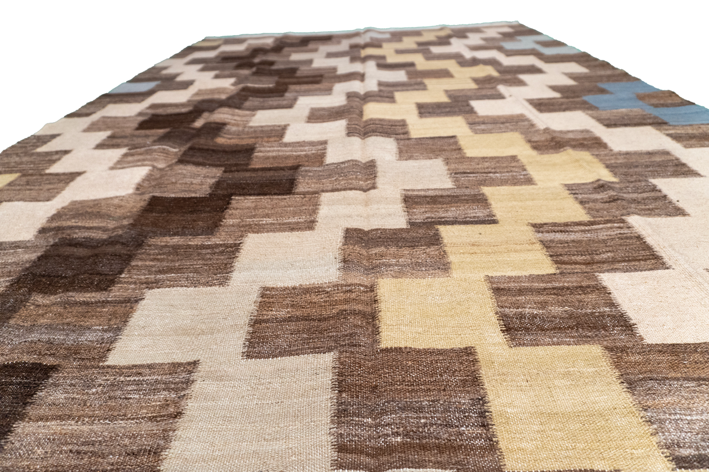 W 6 L 12.11 Kilim 100% Wool Hand-Woven Modern Design - 63670