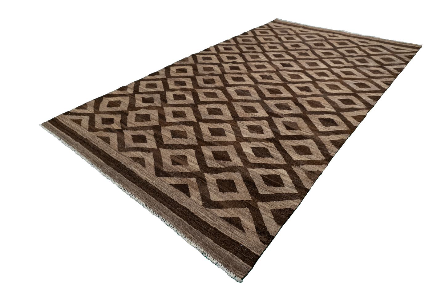 W 5.6 L 9.8 Kilim 100% Wool Hand-Woven Modern Design - 63679