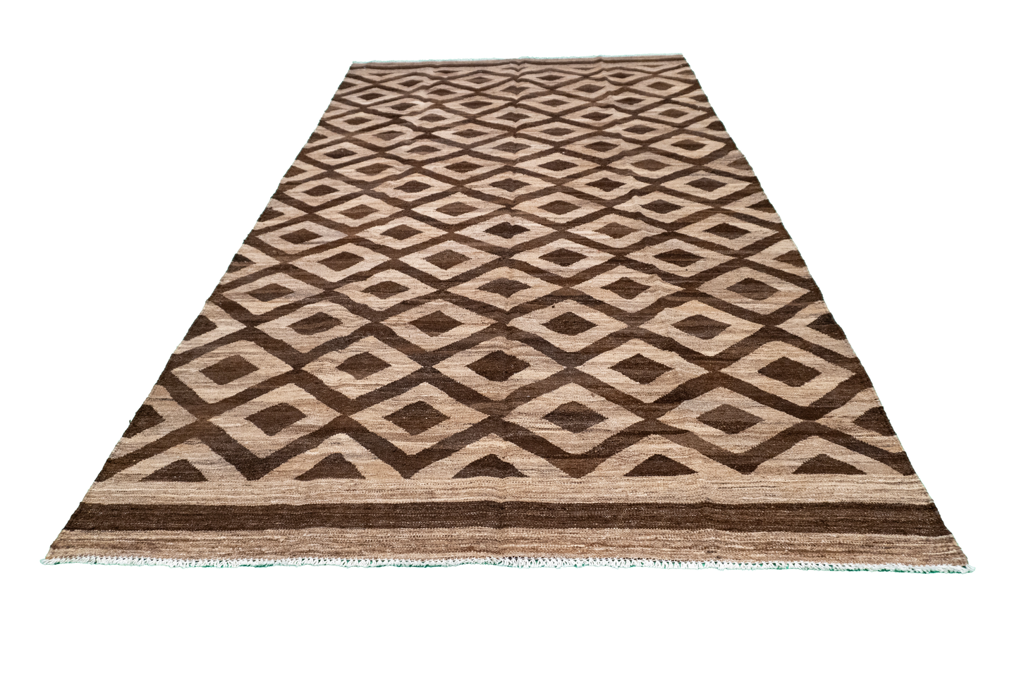 W 5.6 L 9.8 Kilim 100% Wool Hand-Woven Modern Design - 63679