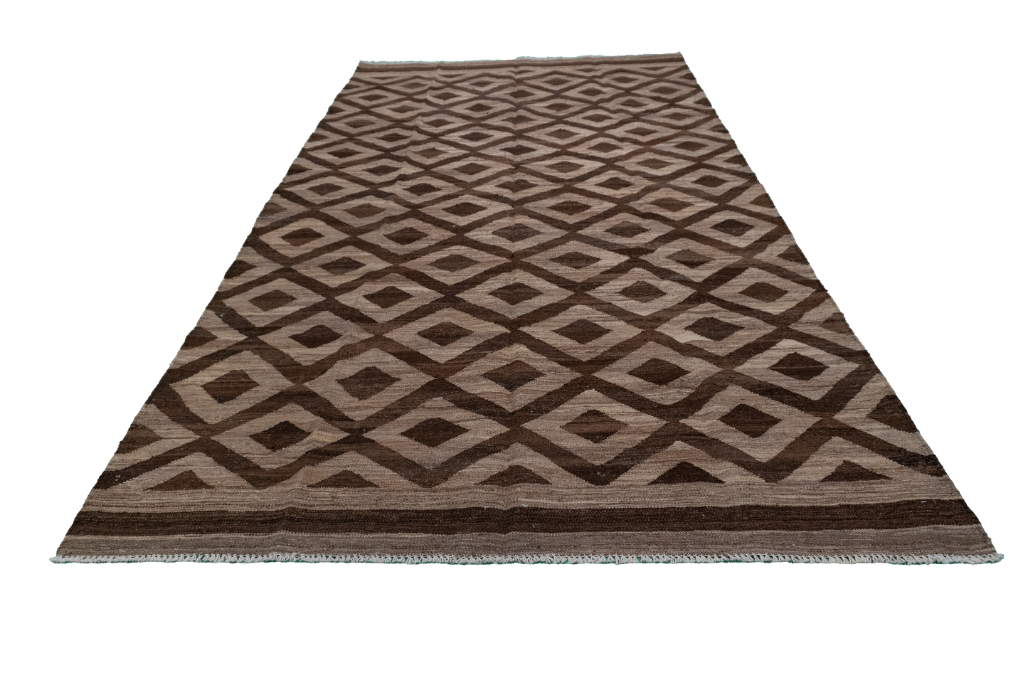 W 5.6 L 9.8 Kilim 100% Wool Hand-Woven Modern Design - 63679