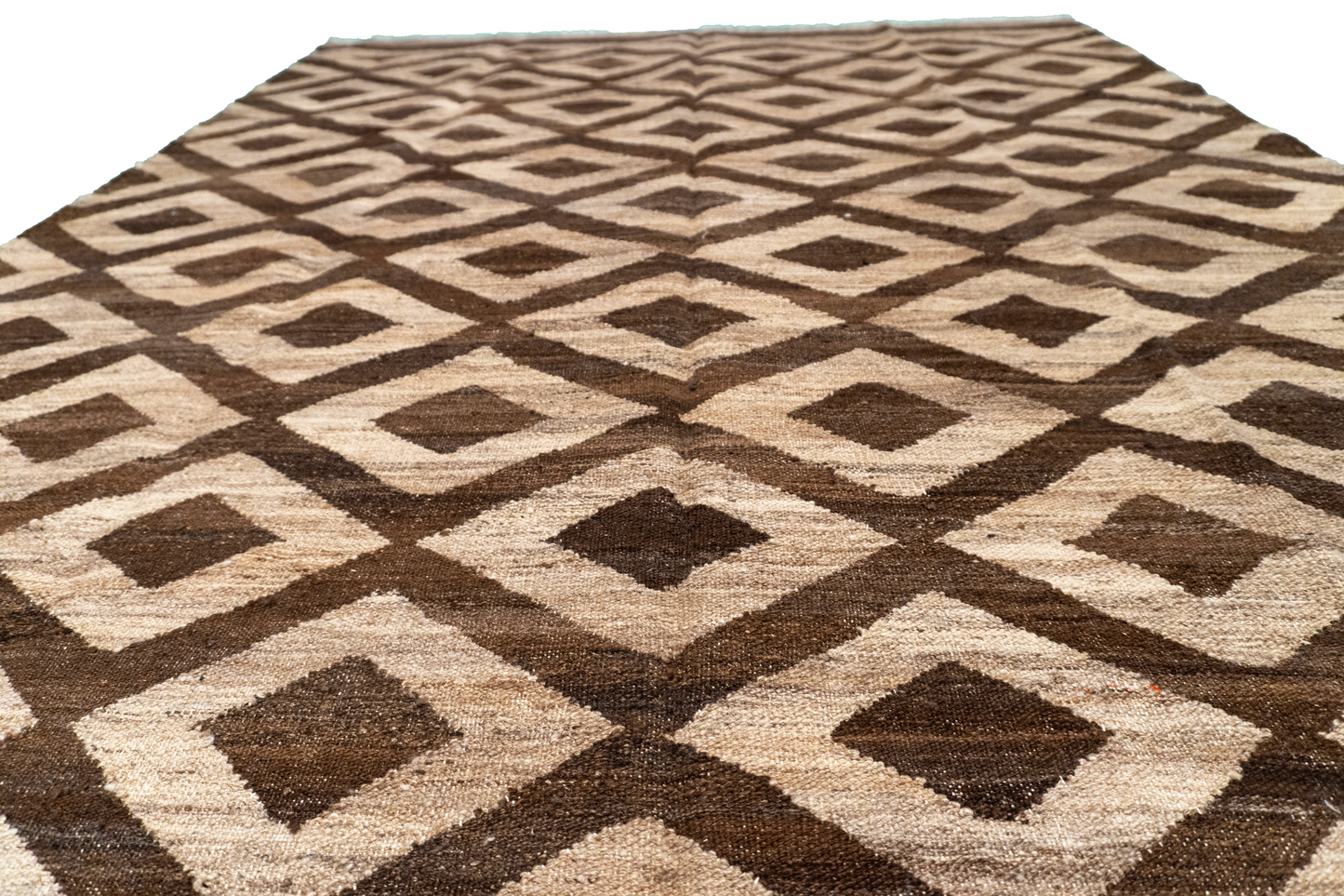 W 5.6 L 9.8 Kilim 100% Wool Hand-Woven Modern Design - 63679