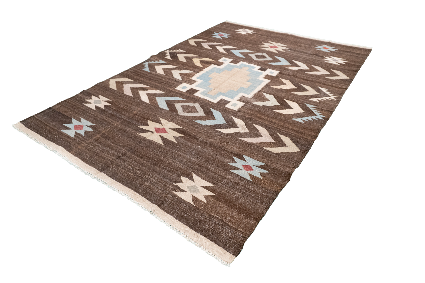 W 5.7 L 8.4 Kilim 100% Wool Hand-Woven Modern Design - 63681