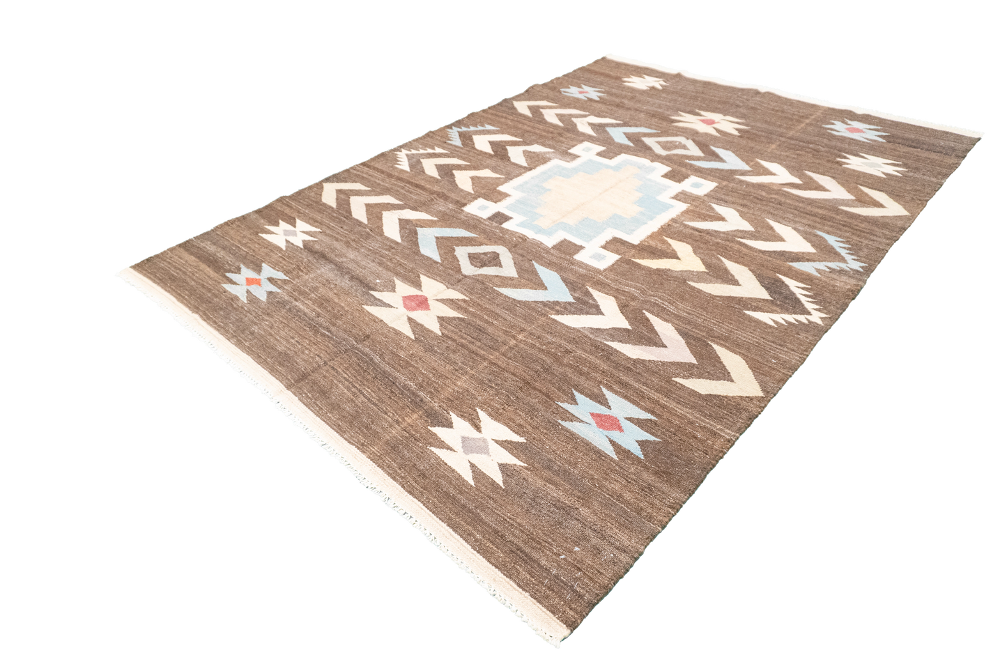 W 5.7 L 8.4 Kilim 100% Wool Hand-Woven Modern Design - 63681