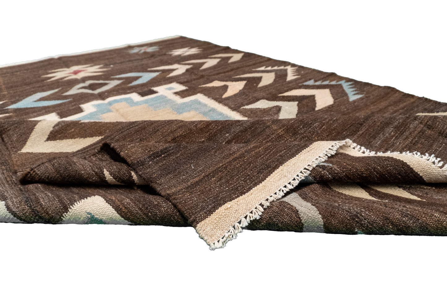 W 5.7 L 8.4 Kilim 100% Wool Hand-Woven Modern Design - 63681