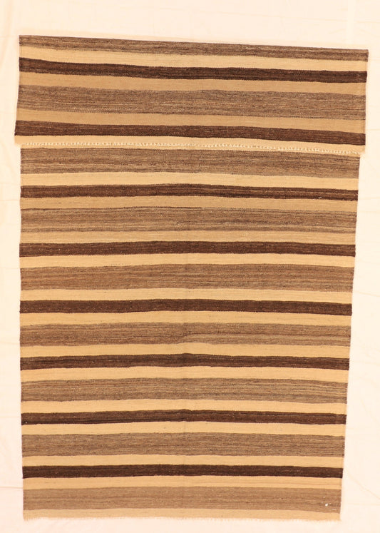 7x10 - Modern Fine Wool Kilim Rectangle - Hand Knotted Rug