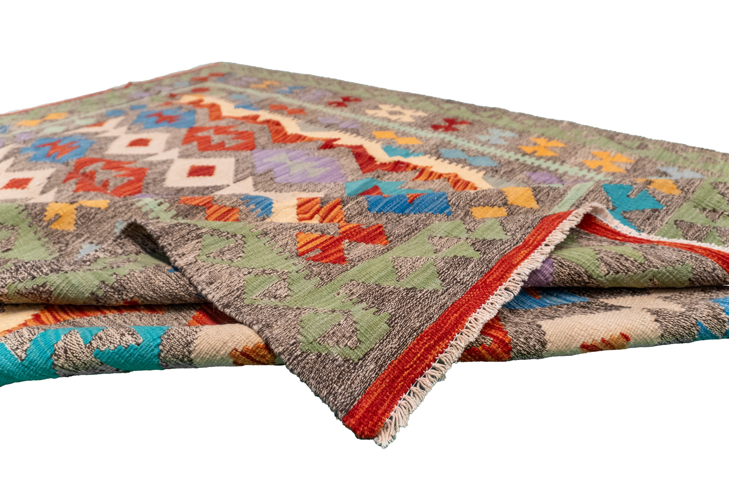 W 5.9 L 7.8 Kilim 100% Wool Hand-Woven All-Over Design - 63692