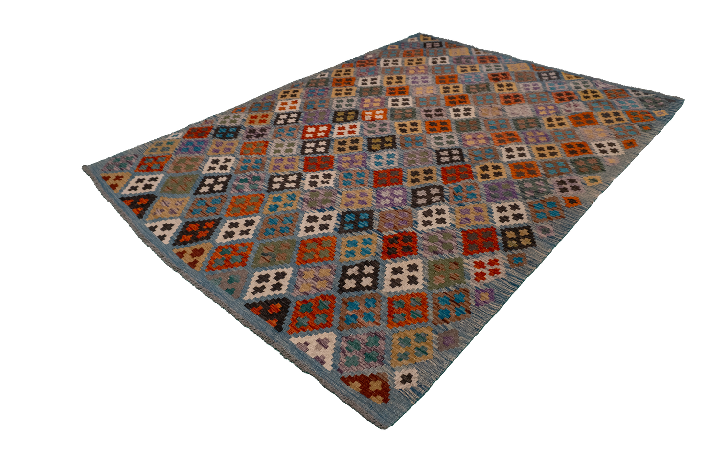 W 5.9 L 7.11 Kilim 100% Wool Hand-Woven All-Over Design - 63696