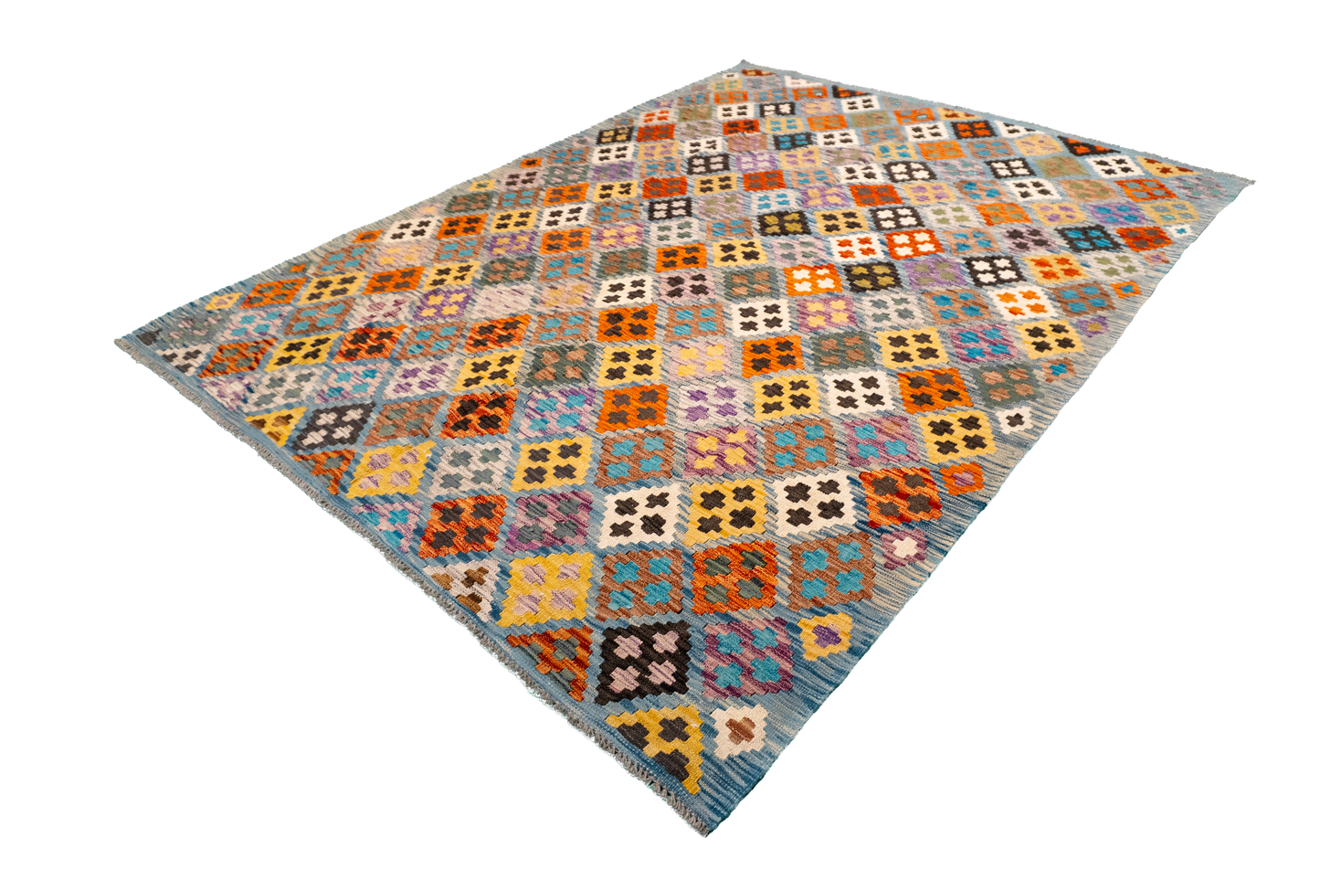 W 5.9 L 7.11 Kilim 100% Wool Hand-Woven All-Over Design - 63696