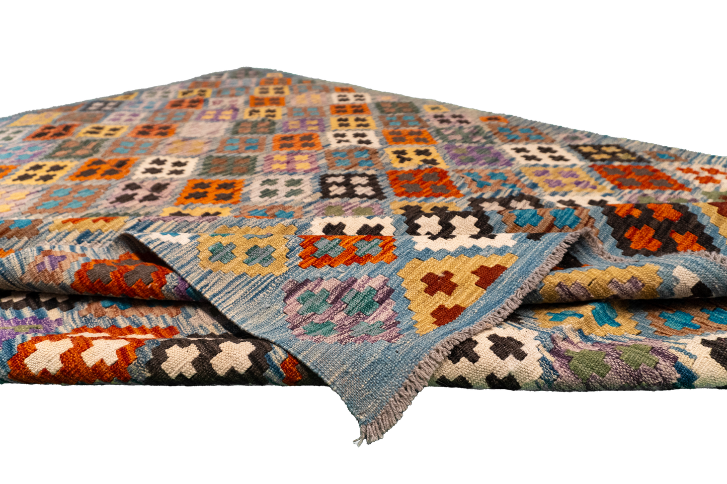 W 5.9 L 7.11 Kilim 100% Wool Hand-Woven All-Over Design - 63696