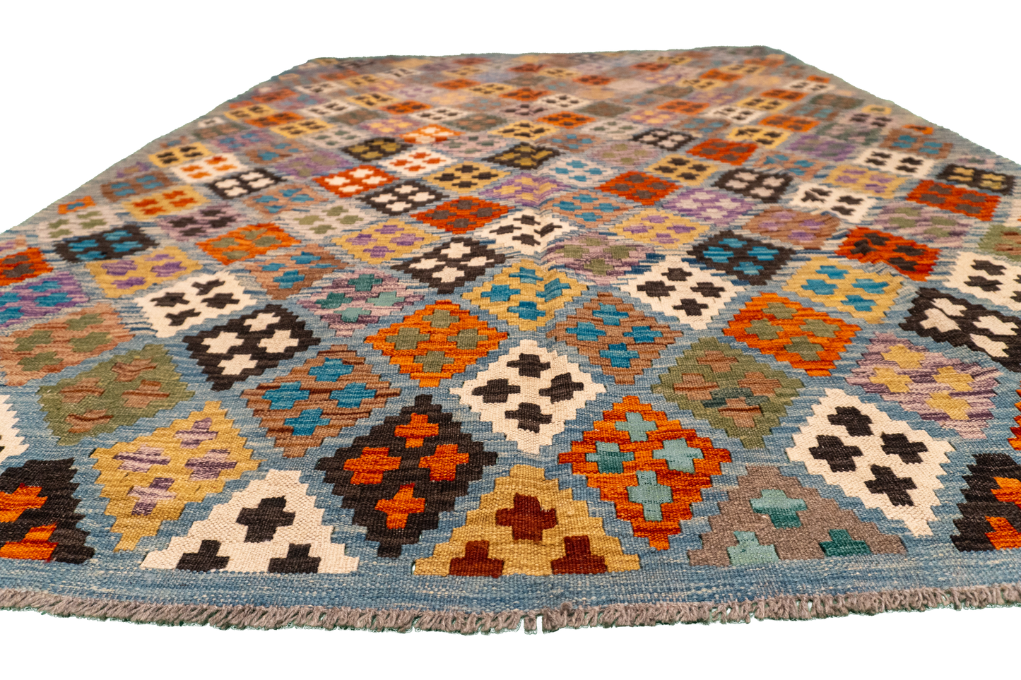 W 5.9 L 7.11 Kilim 100% Wool Hand-Woven All-Over Design - 63696