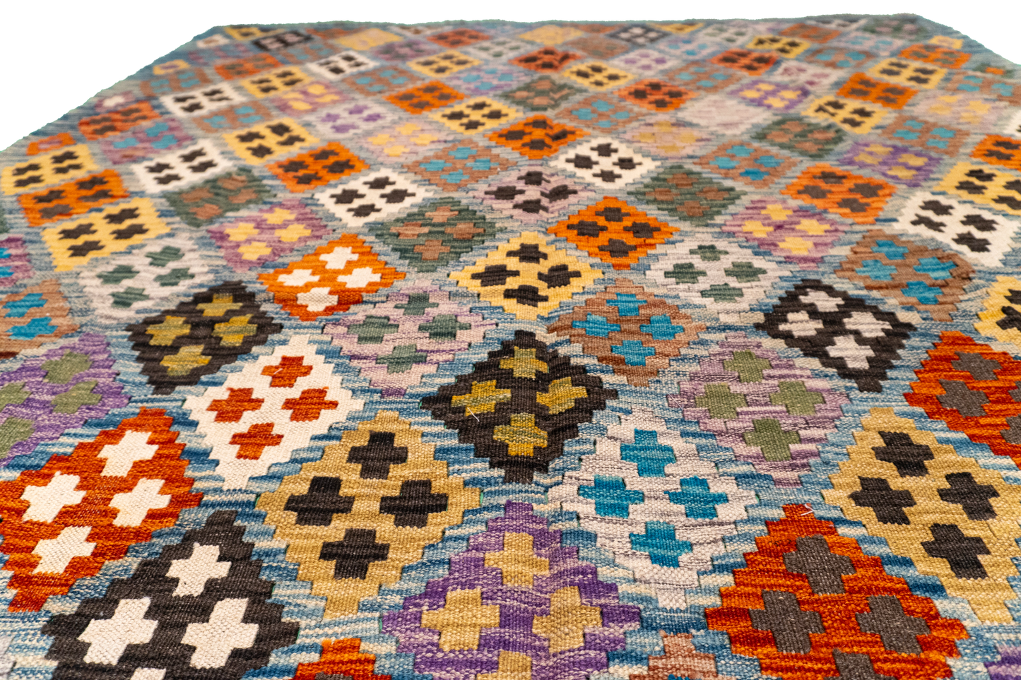 W 5.9 L 7.11 Kilim 100% Wool Hand-Woven All-Over Design - 63696