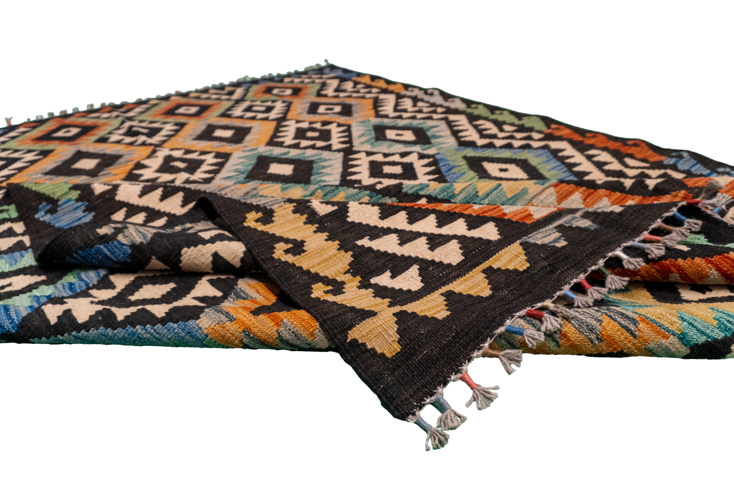 W 5.8 L 8.1 Kilim 100% Wool Hand-Woven All-Over Design - 63753