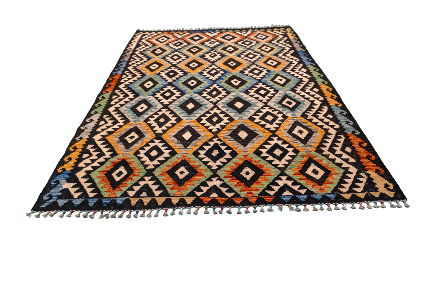 W 5.8 L 8.1 Kilim 100% Wool Hand-Woven All-Over Design - 63753