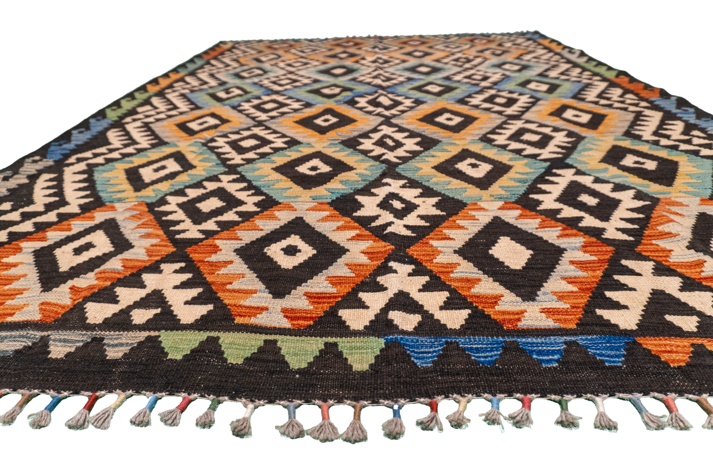 W 5.8 L 8.1 Kilim 100% Wool Hand-Woven All-Over Design - 63753