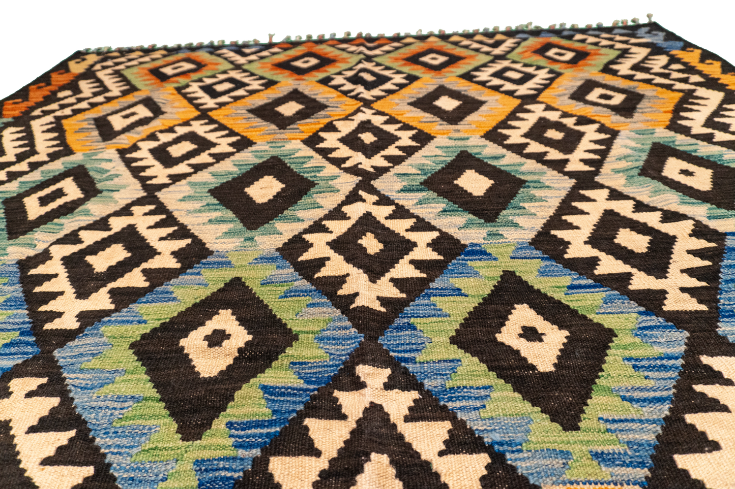 W 5.8 L 8.1 Kilim 100% Wool Hand-Woven All-Over Design - 63753