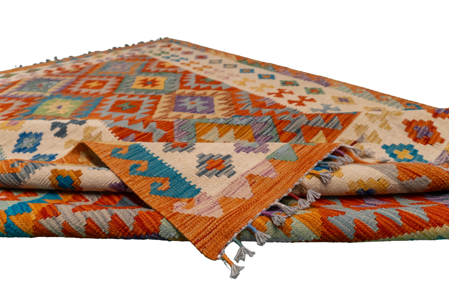 W 5.8 L 8 Kilim 100% Wool Hand-Woven All-Over Design - 63764