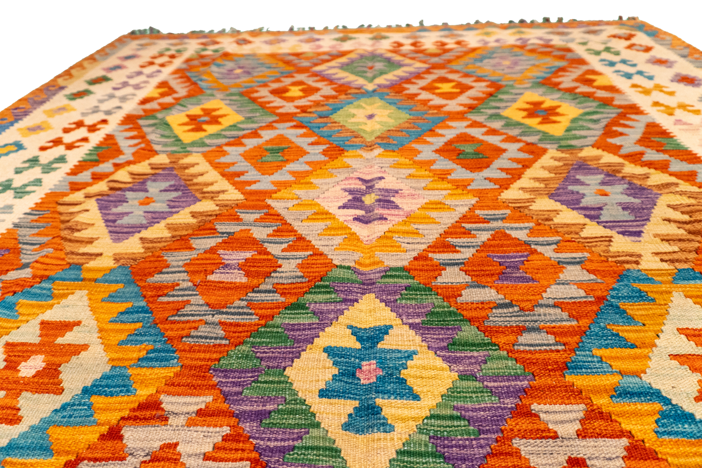 W 5.8 L 8 Kilim 100% Wool Hand-Woven All-Over Design - 63764