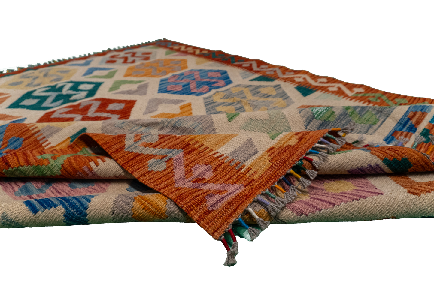 W 5.7 L 7.8 Kilim 100% Wool Hand-Woven All-Over Design - 63766