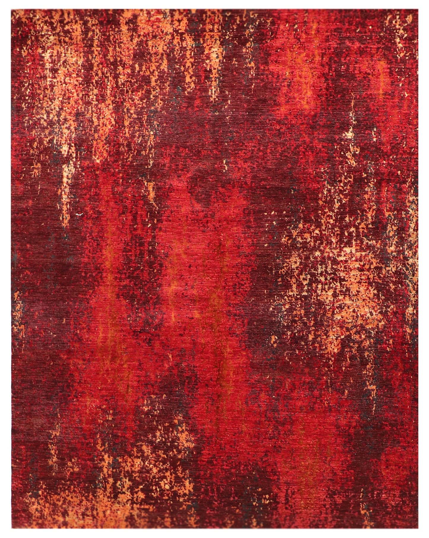 W 8 L 10 Modern Wool And Silk Blend Handmade All Over Design - 63771