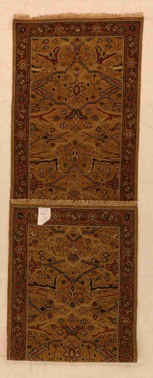 W 2.6 L 9.10 Kerman Runner 100% Wool Hand-Woven Kilim Design - 63852