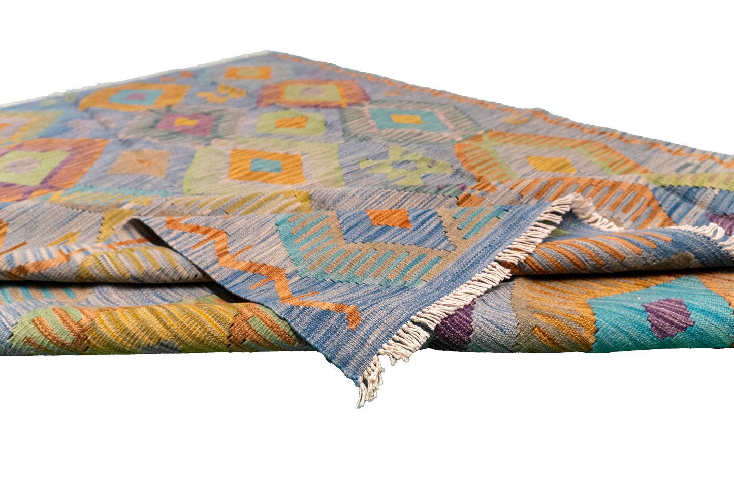 W 5.8 L 8.1 Kilim 100% Wool Hand-Woven All-Over Design - 63954