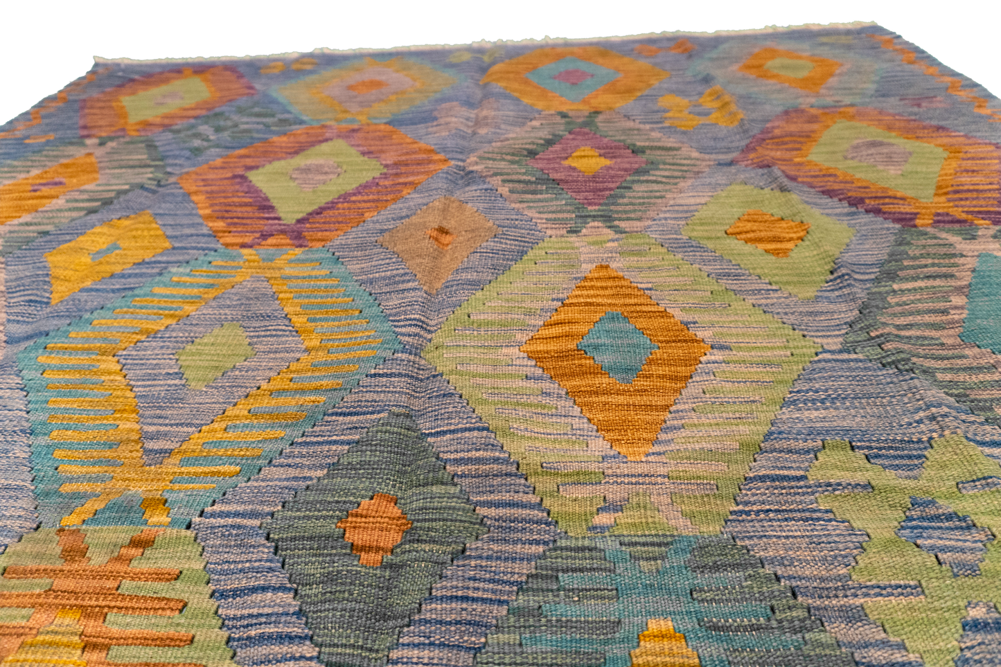 W 5.8 L 8.1 Kilim 100% Wool Hand-Woven All-Over Design - 63954