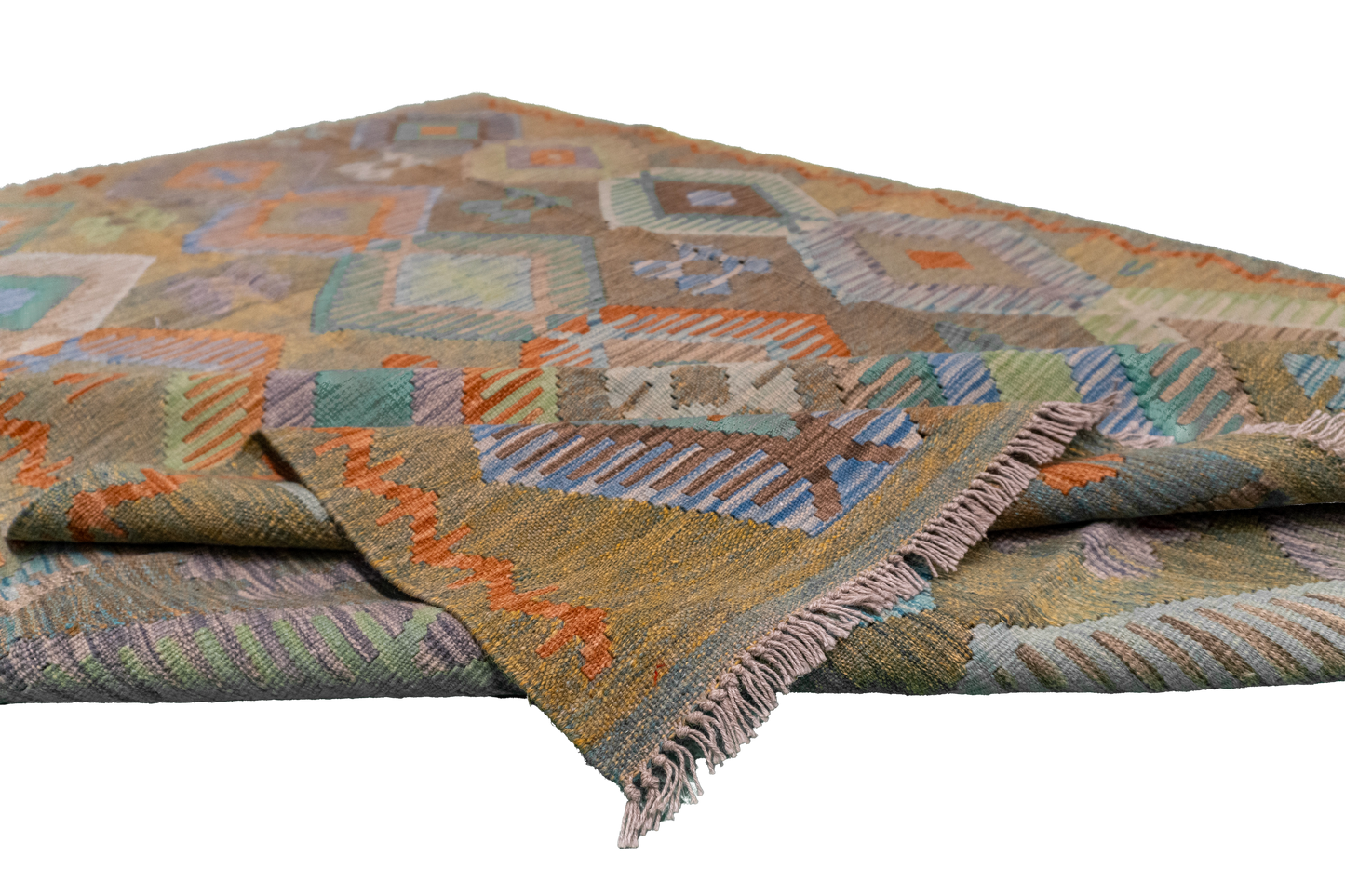 W 5.9 L 8.1 Kilim 100% Wool Hand-Woven All-Over Design - 63955