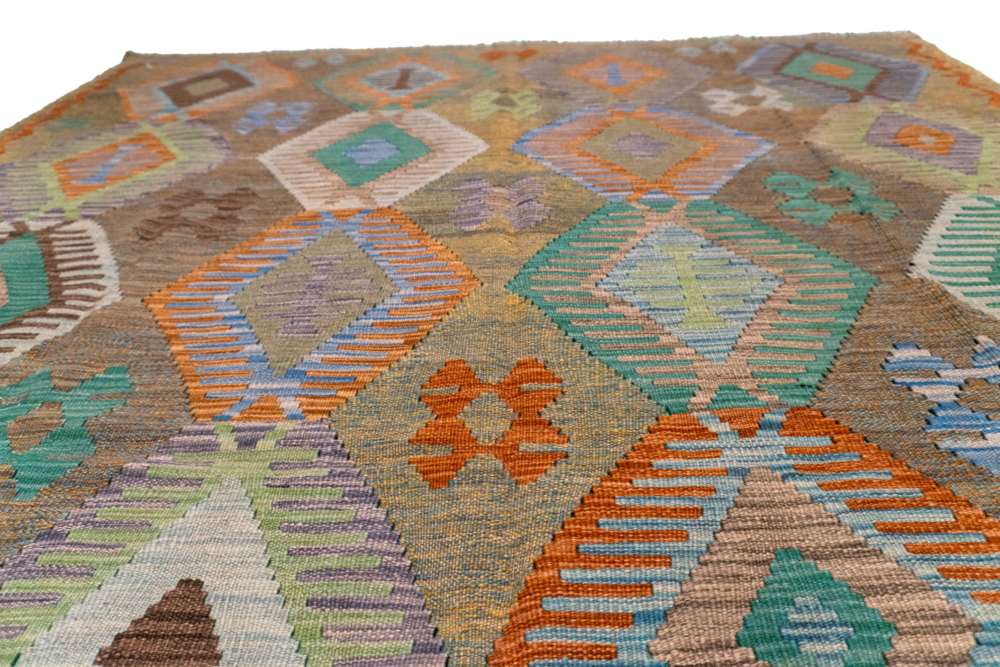 W 5.9 L 8.1 Kilim 100% Wool Hand-Woven All-Over Design - 63955