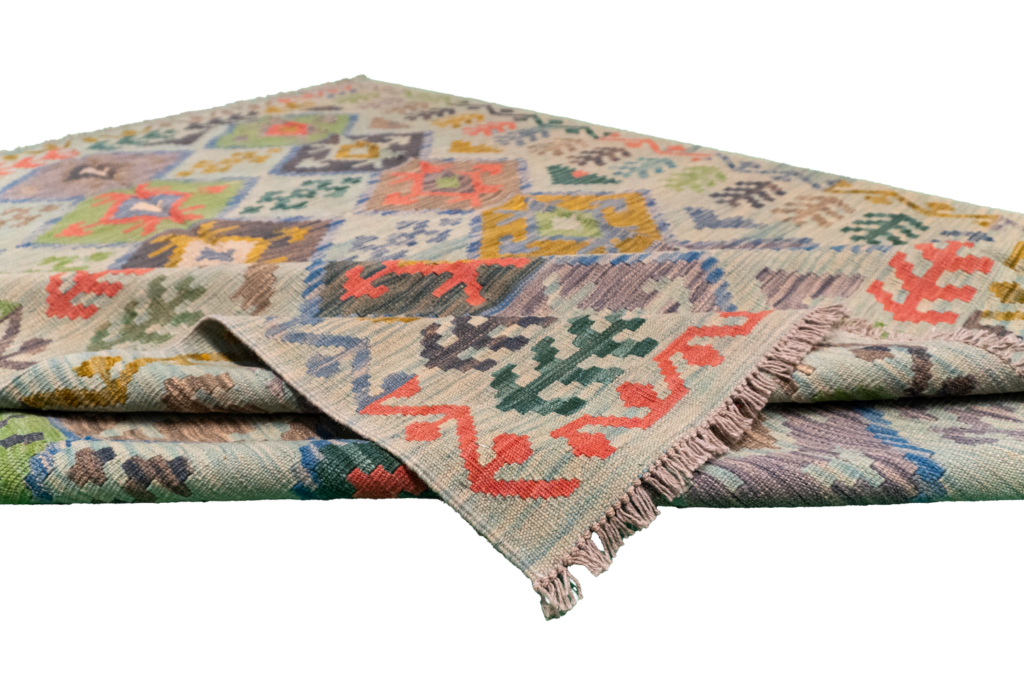 W 5.11 L 8.3 Kilim 100% Wool Hand-Woven All-Over Design - 63956