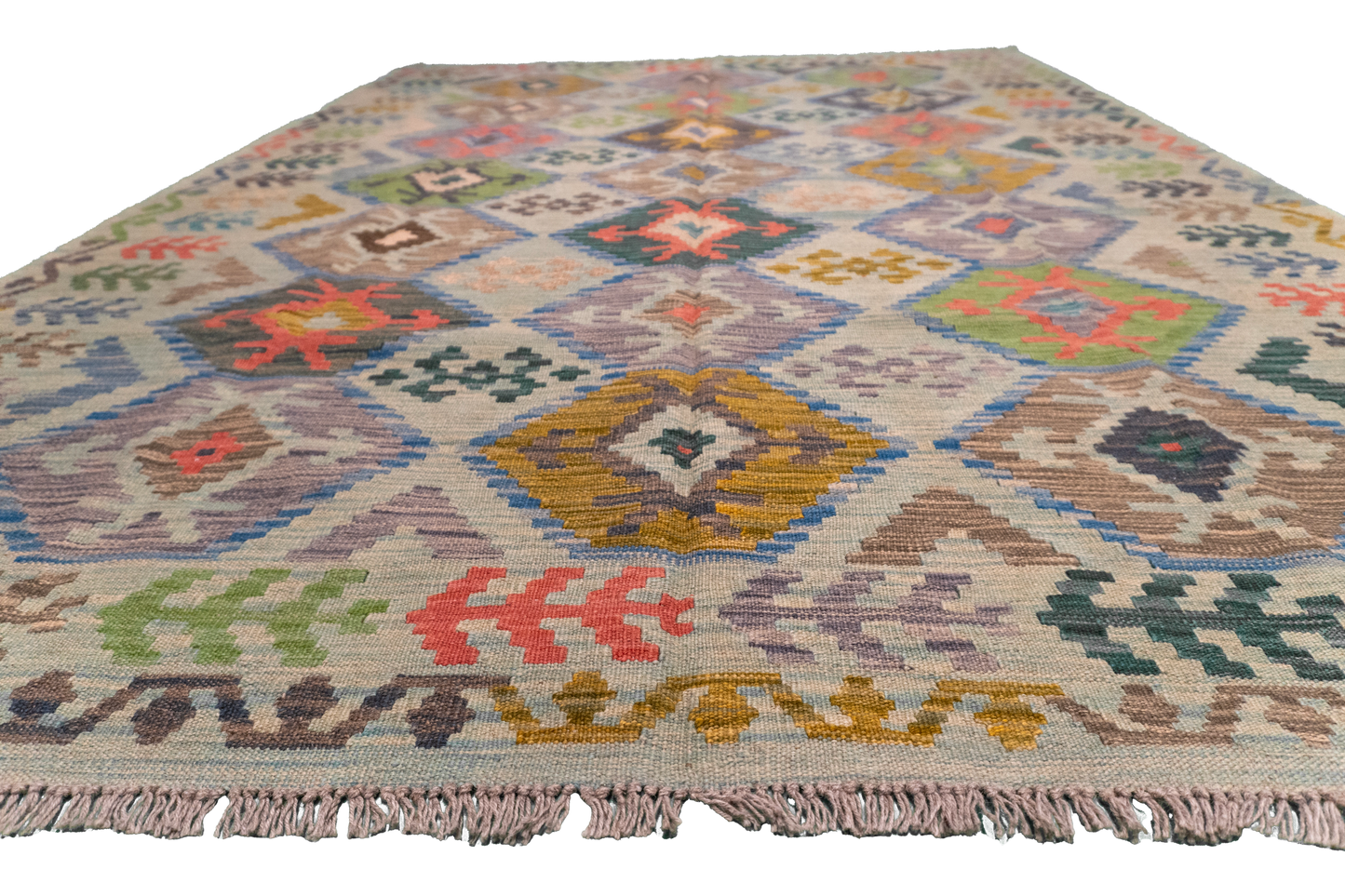W 5.11 L 8.3 Kilim 100% Wool Hand-Woven All-Over Design - 63956