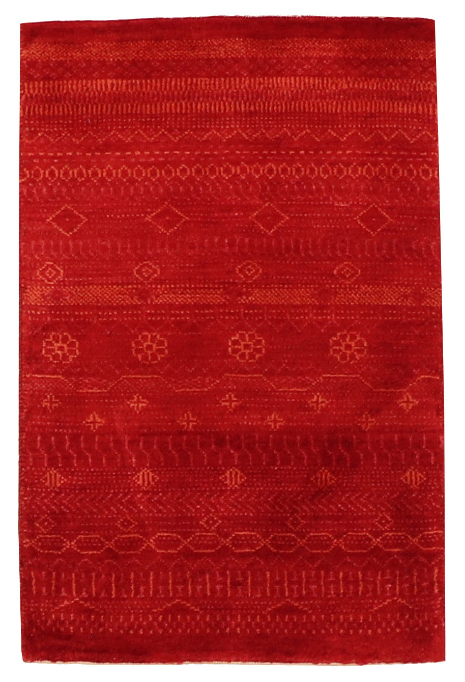 W 2 L 3 Gabbeh 100% Wool Handmade All Over Design - 63989