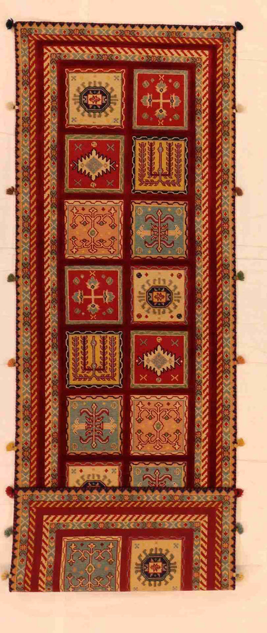 W 2.8 - L 8.3 - Bakhtiarie Fine/Wool All Over Rectangle - Finest Hand-Knotted Quality Wool - 64108