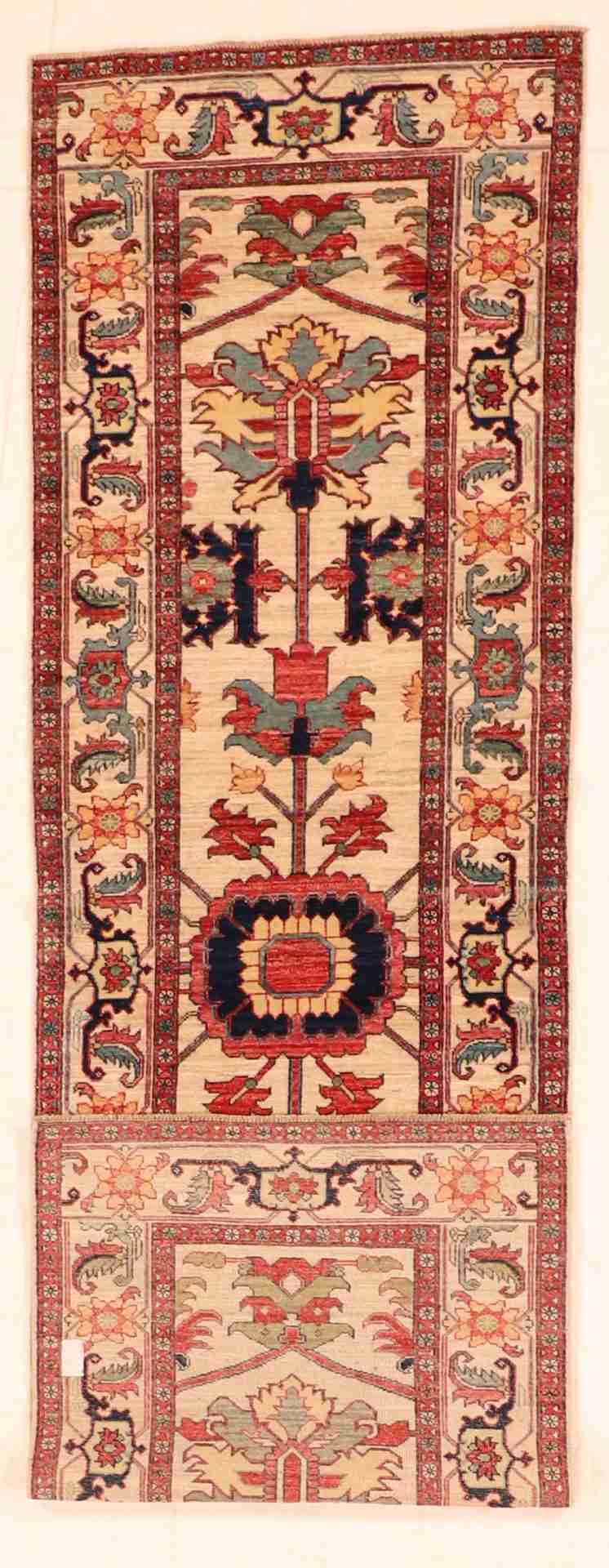 W 2.10 L 9.8 Serapie Runner 100% Wool Hand-Woven All Over Design - 64189