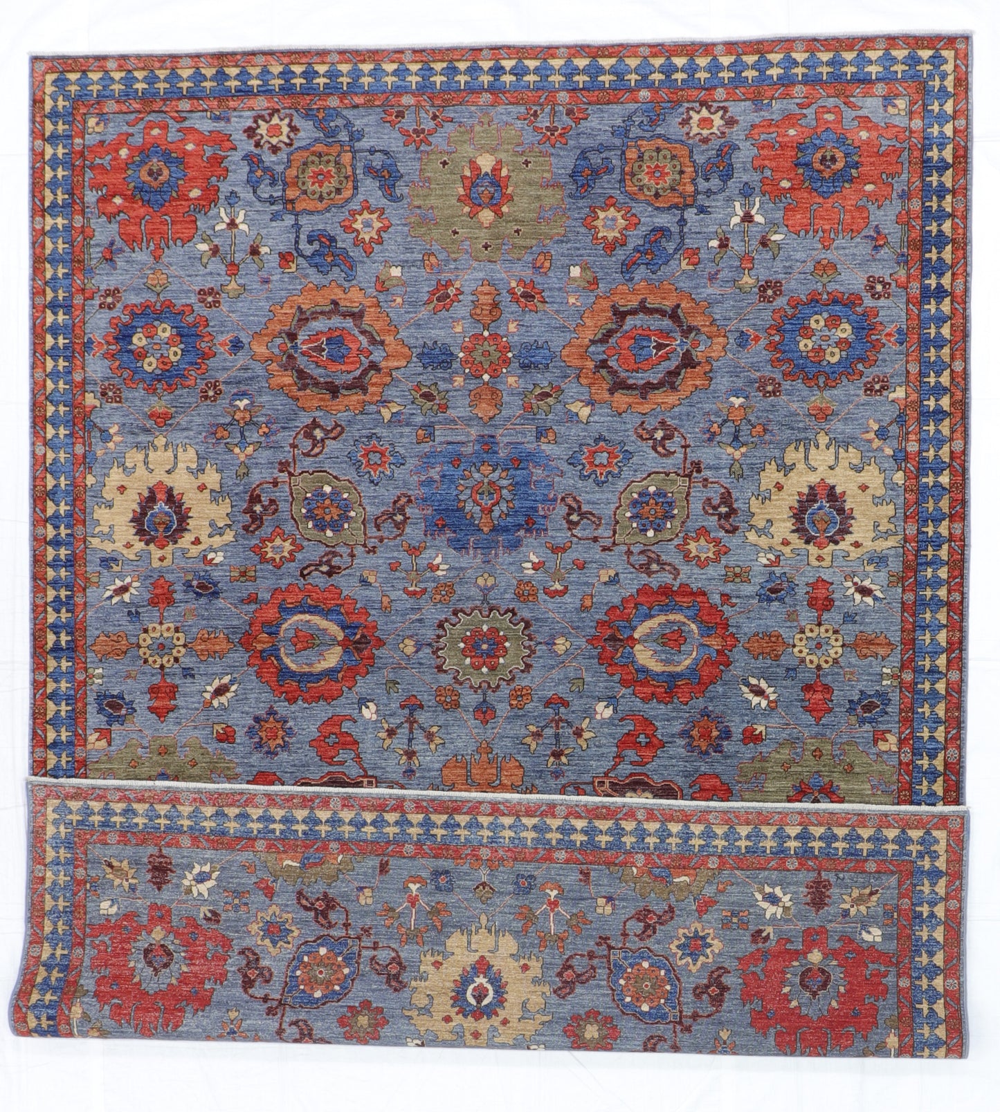 W 9 L 12 Ziegler 100% Wool Hand-Woven All Over Design - 64248