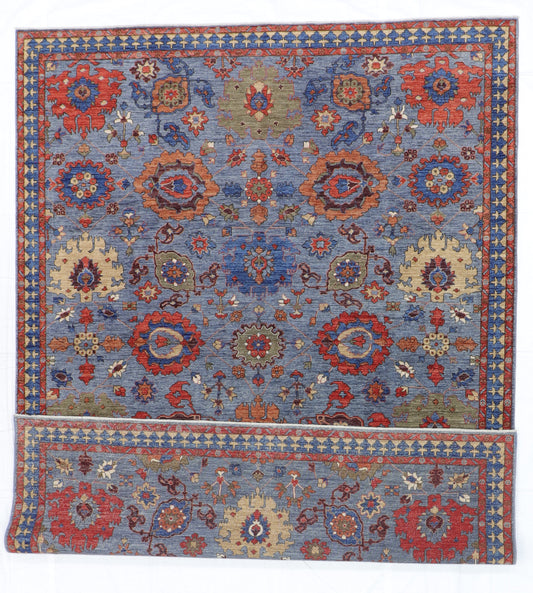 W 9 L 12 Ziegler 100% Wool Hand-Woven All Over Design - 64248