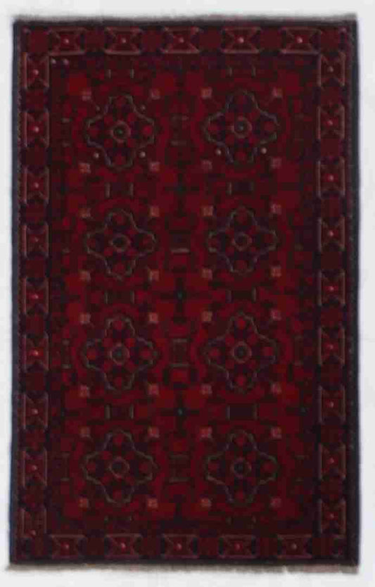 W 2.9 L 4.4 Khan Mahamadie 100% Wool Handmade All Over Design - 64256