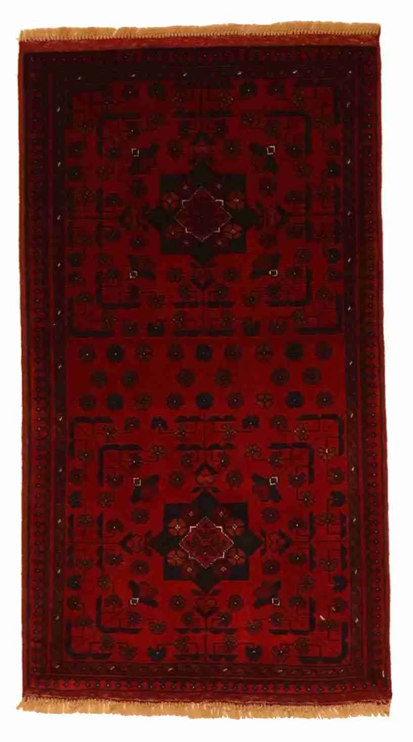 W 1.9 L 3.4 Khan 100% Wool Handmade All Over Design - 64264