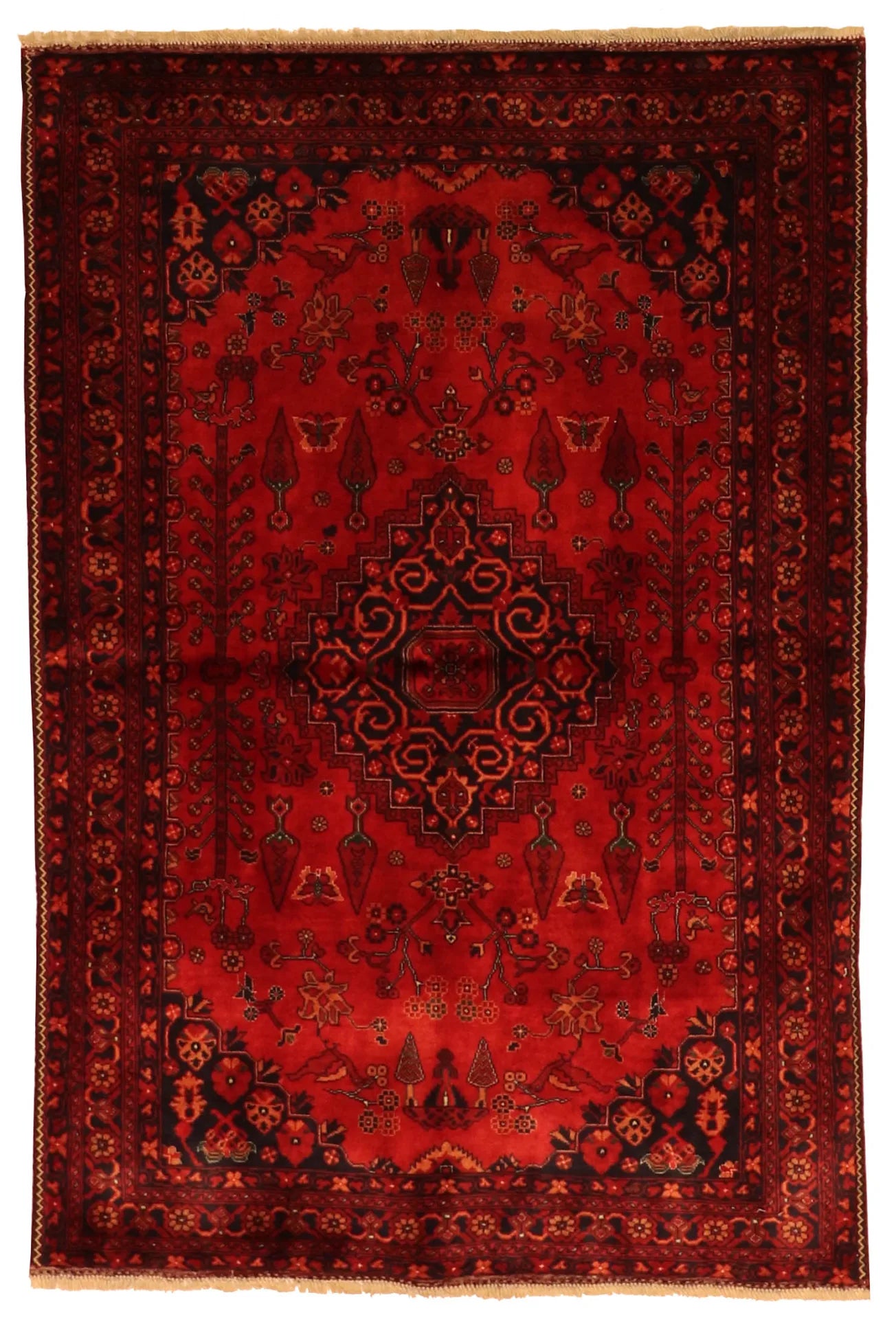 W 3.4 L 5 Khan 100% Wool Handmade All Over Design - 64267