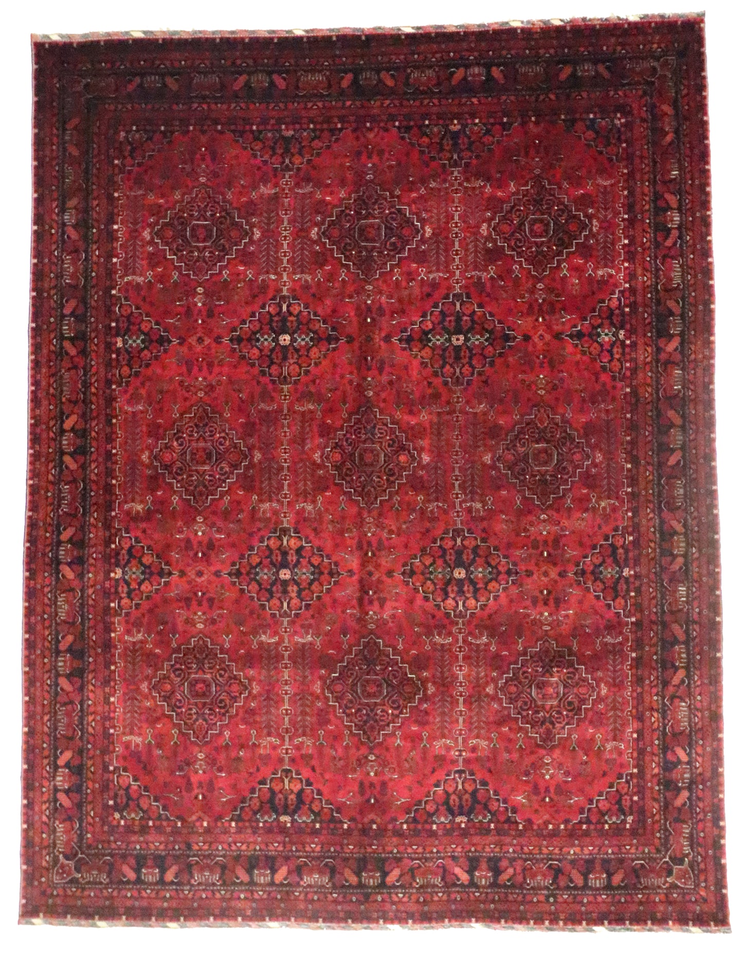 W 10 L 13 Khan Mohamadie 100% Wool Hand-Woven All Over Design - 64272