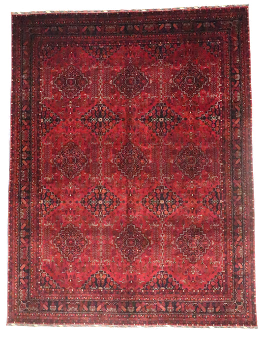 W 10 L 13 Khan Mohamadie 100% Wool Hand-Woven All Over Design - 64272