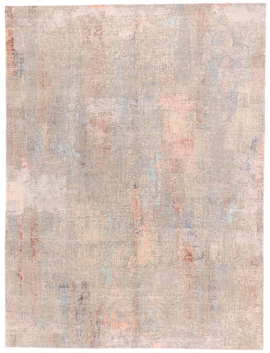 9x12 - Modern Wool/Silk All Over Rectangle - Hand Knotted Rug