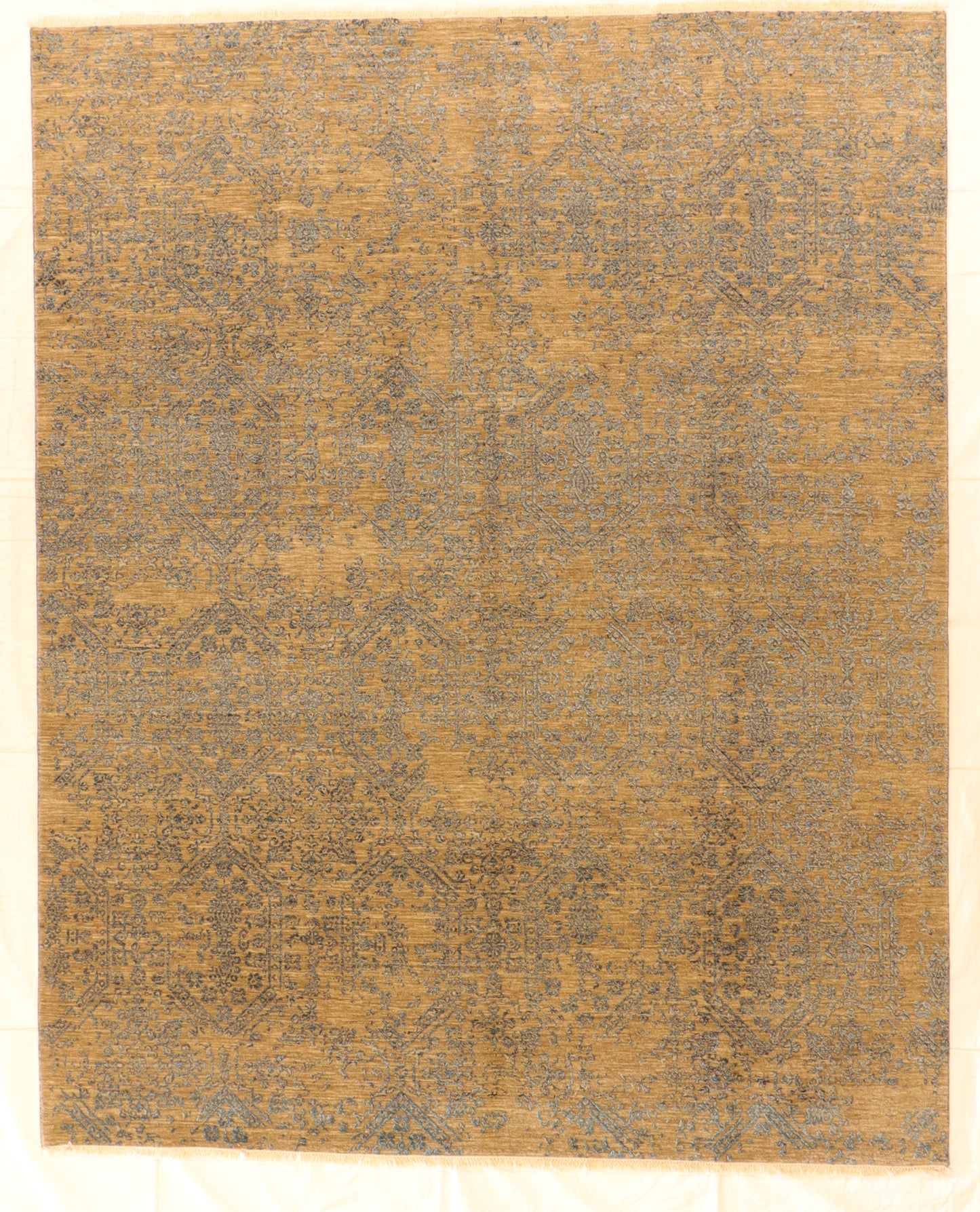 W 8 L 10 Modern Silk And Wool Blend Handmade All Over Design - 64415