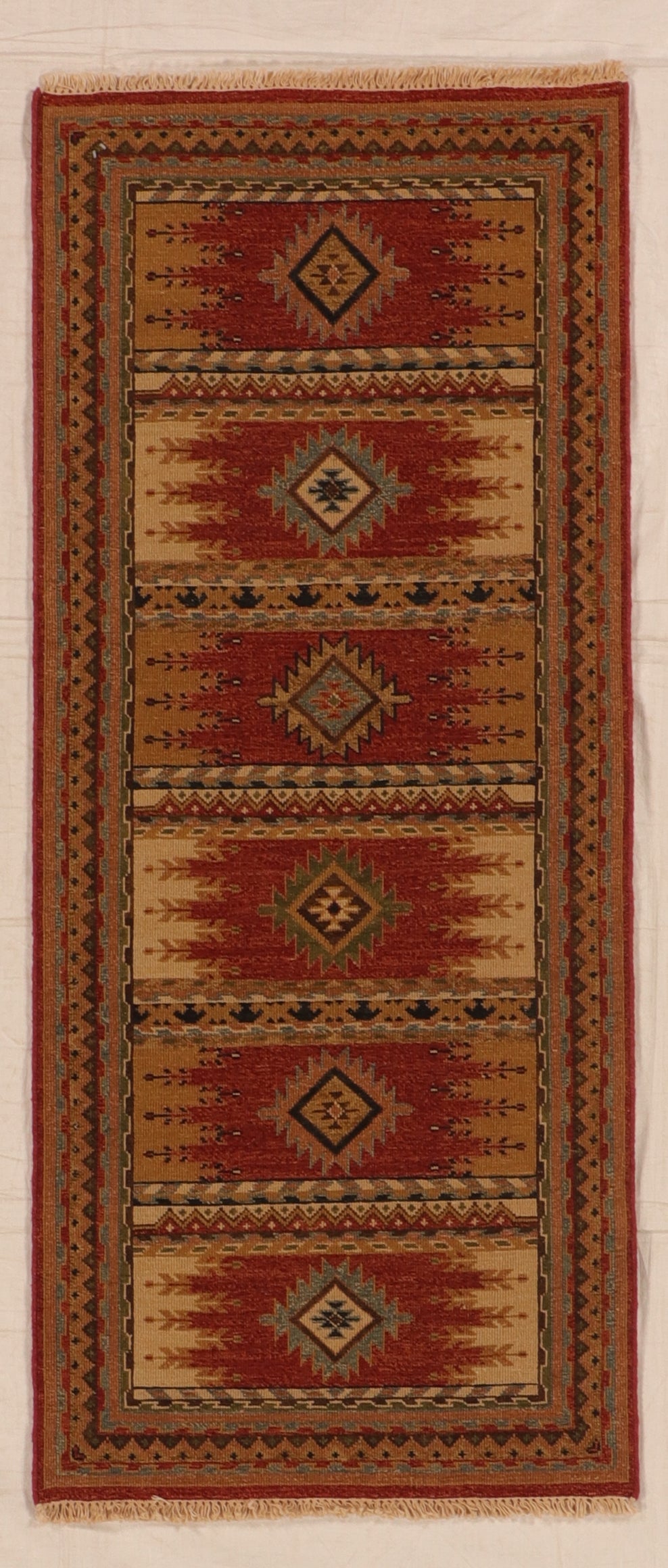 Runner - Kilim Fine Wool Geometric Rectangle - Hand Knotted Rug