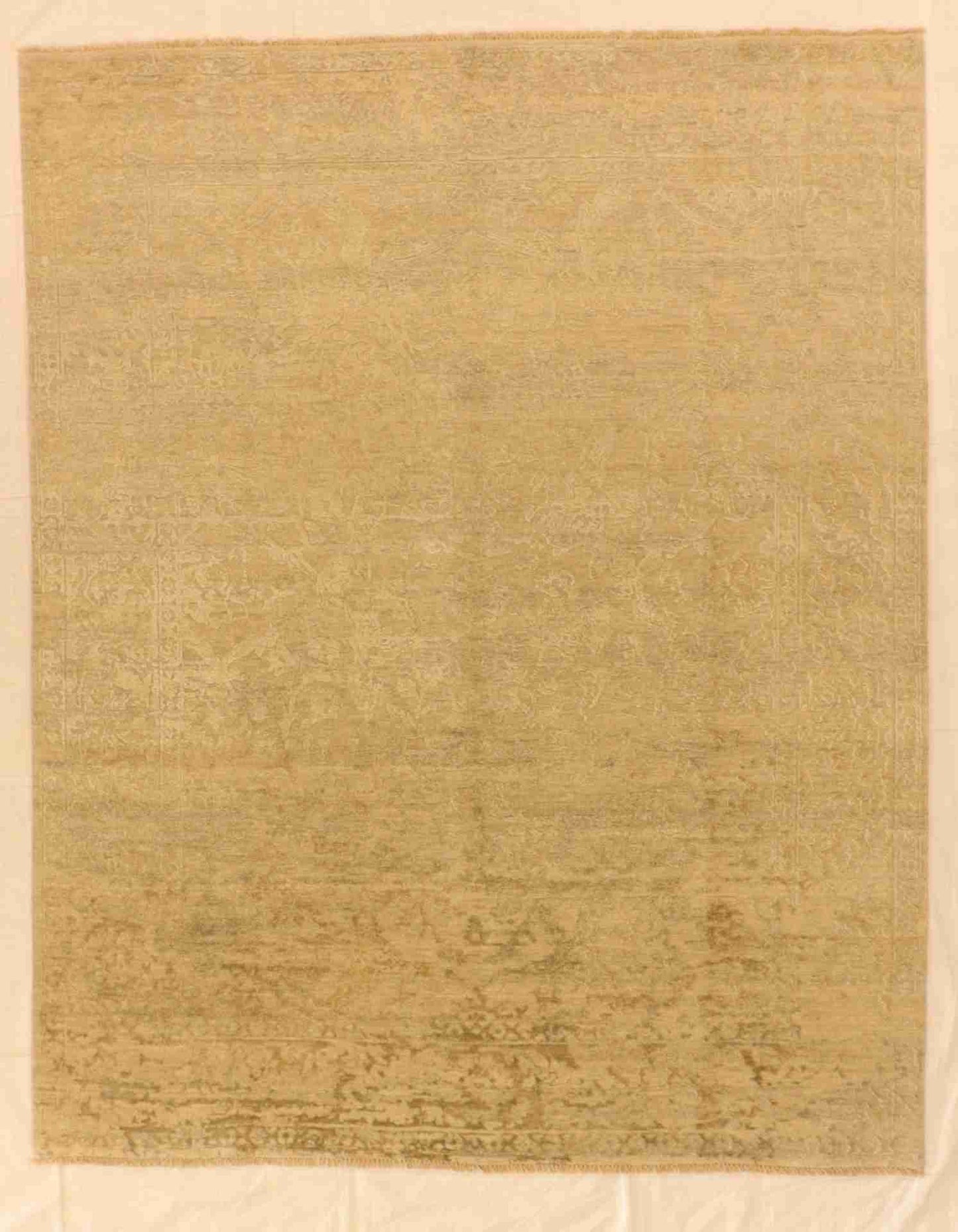 W 7.9 - L 9.8 - Modern Wool Transitional Rectangle - Finest Hand-Knotted Quality Wool - 64483