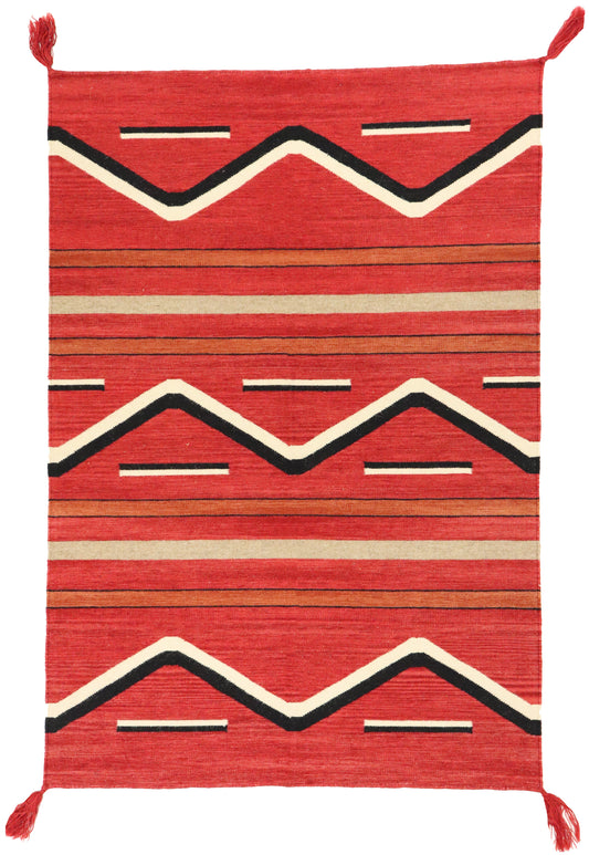 4x6 - Navajo Fine Wool All Over Rectangle - Hand Knotted Rug