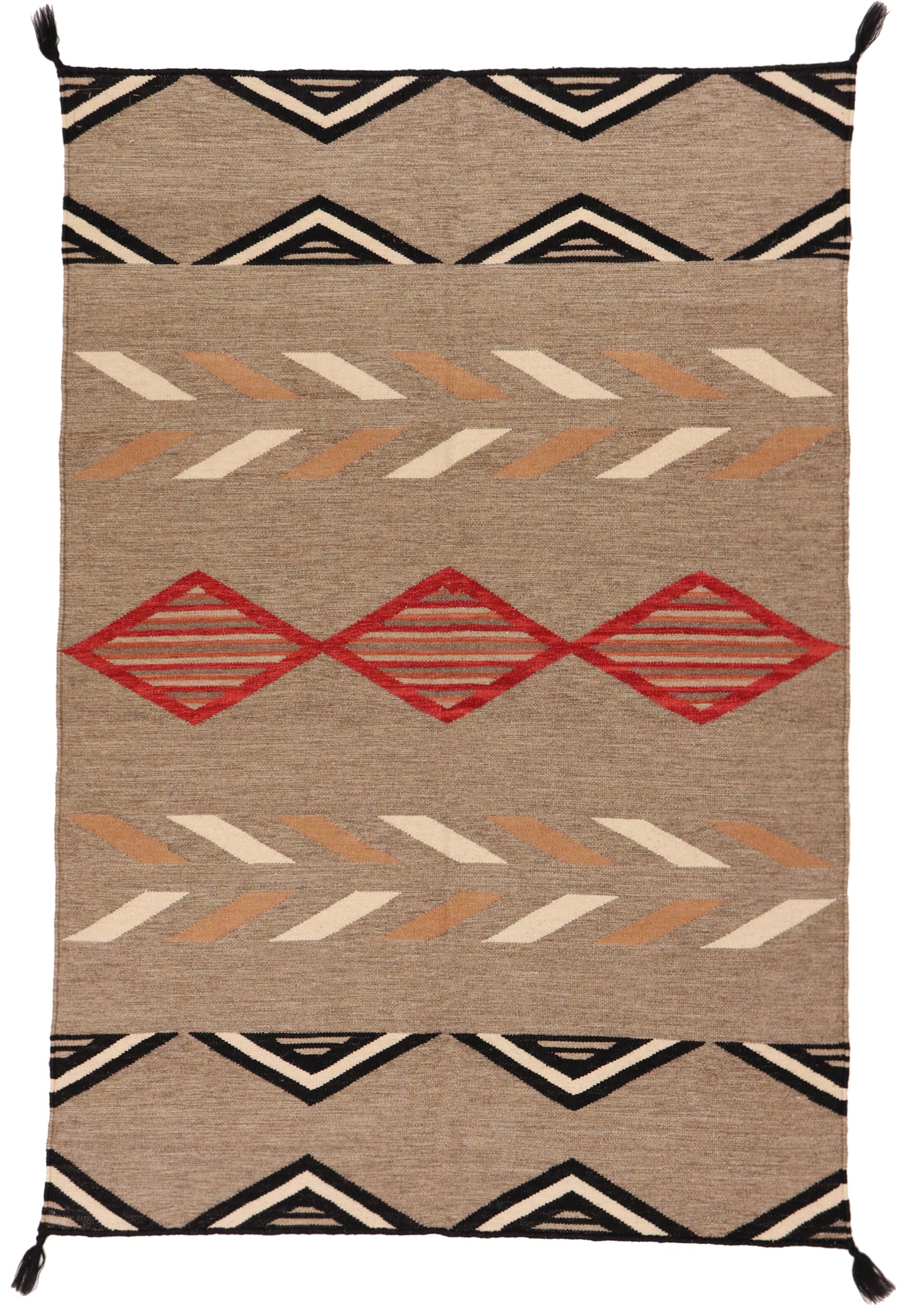 4x6 - Navajo Fine Wool All Over Rectangle - Hand Knotted Rug