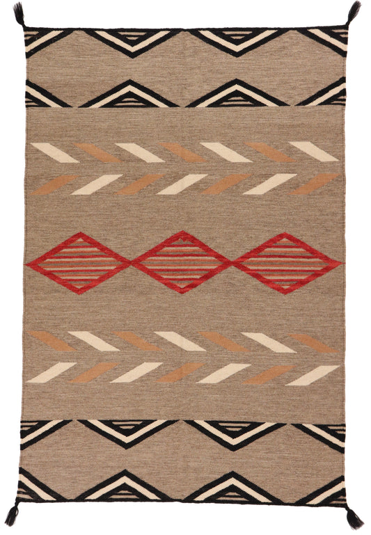 4x6 - Navajo Fine Wool All Over Rectangle - Hand Knotted Rug