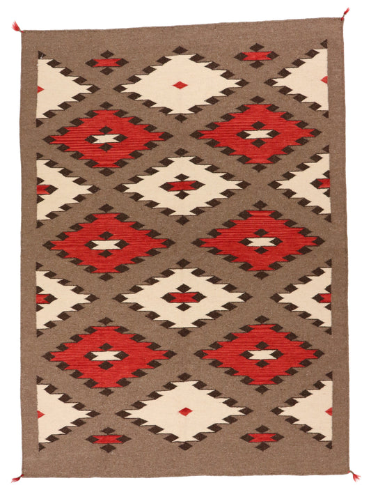 5x7 - Navajo Fine Wool Geometric Rectangle - Hand Knotted Rug